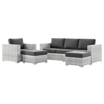 Convene 4-Piece Outdoor Patio Set, Rattan, Wicker, Grey Gray, 21155