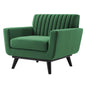 Engage Channel Tufted Performance Velvet Armchair, Velvet, Green, 21161