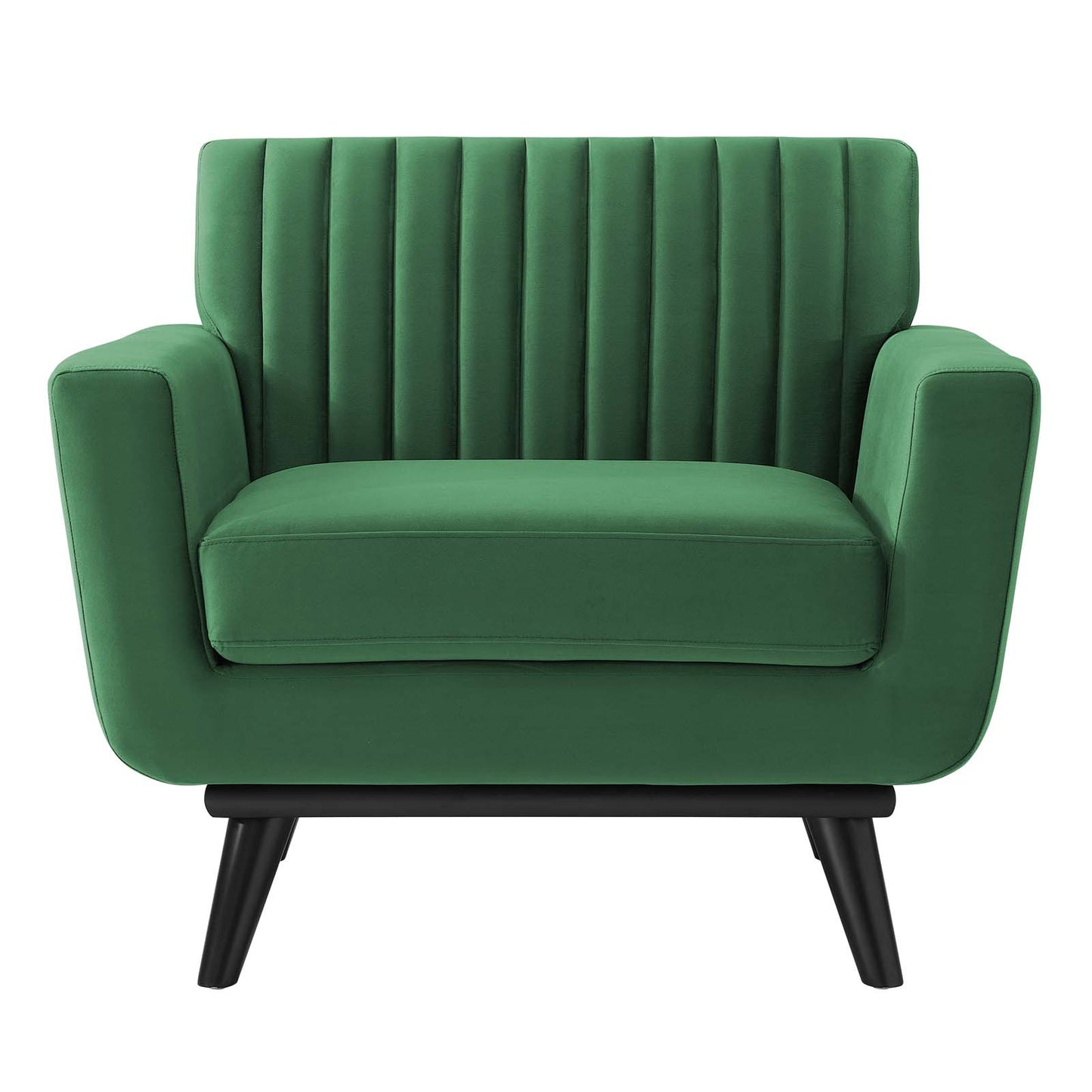 Engage Channel Tufted Performance Velvet Armchair, Velvet, Green, 21161