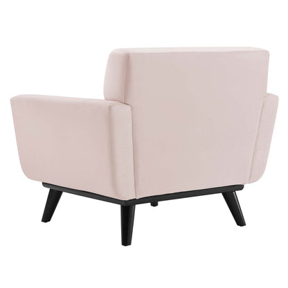 Engage Channel Tufted Performance Velvet Armchair, Velvet, Pink, 21164