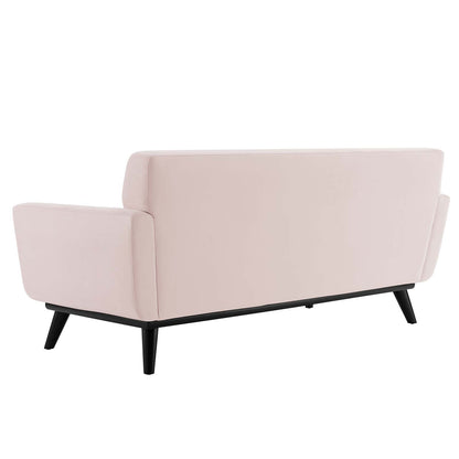 Engage Channel Tufted Performance Velvet Loveseat, Velvet, Pink, 21170