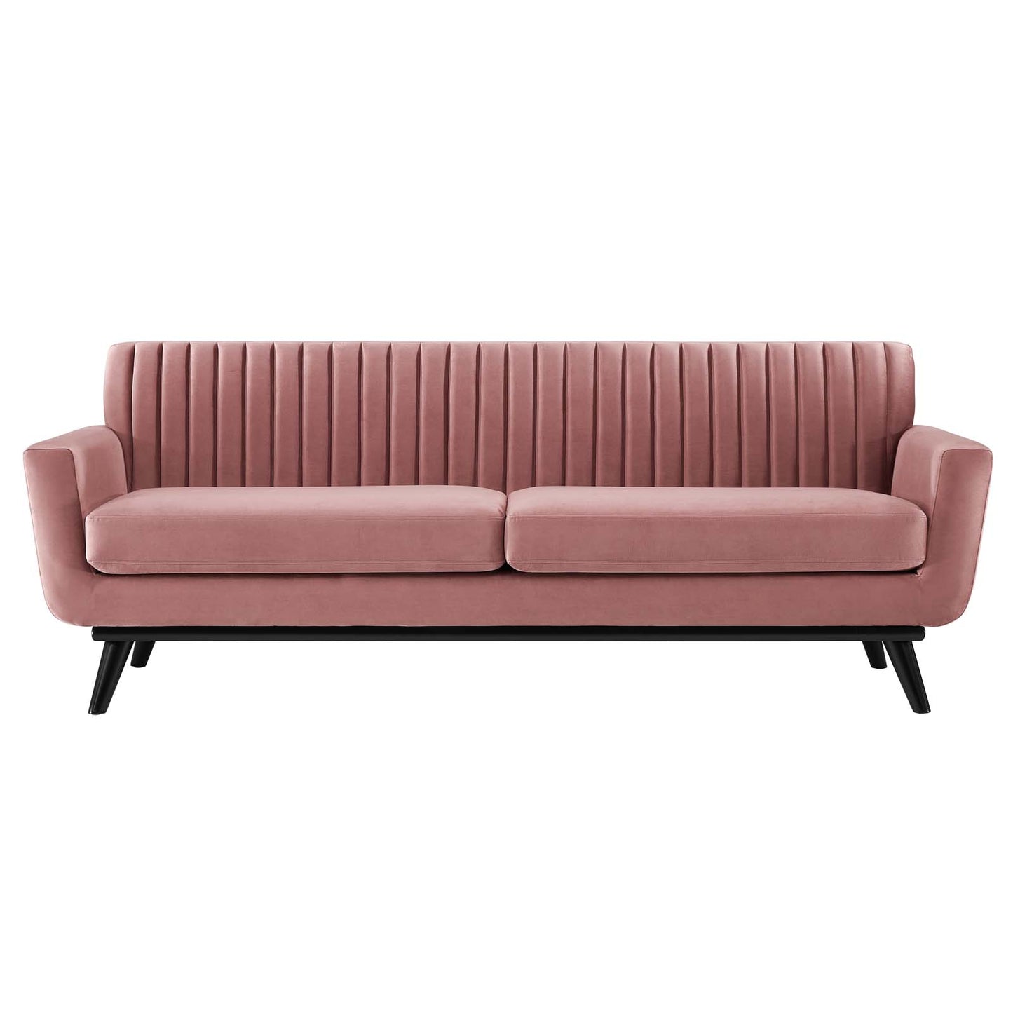 Engage Channel Tufted Performance Velvet Sofa, Velvet, Pink, 21172