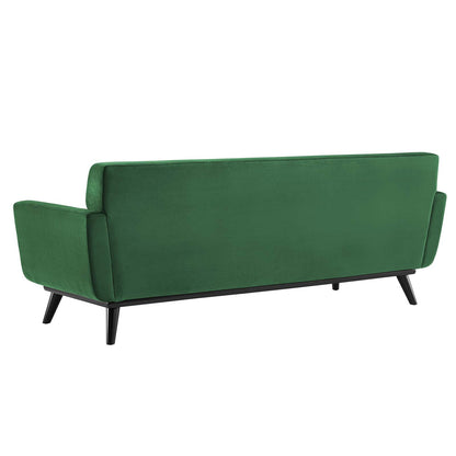 Engage Channel Tufted Performance Velvet Sofa, Velvet, Green, 21173