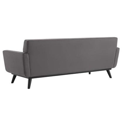 Engage Channel Tufted Performance Velvet Sofa, Velvet, Grey Gray, 21174