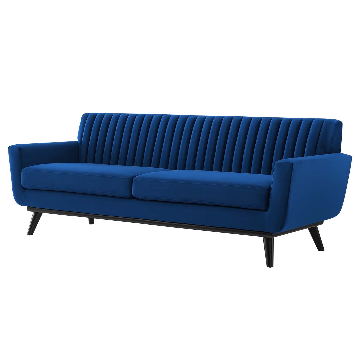 Engage Channel Tufted Performance Velvet Sofa, Velvet, Blue Navy, 21175