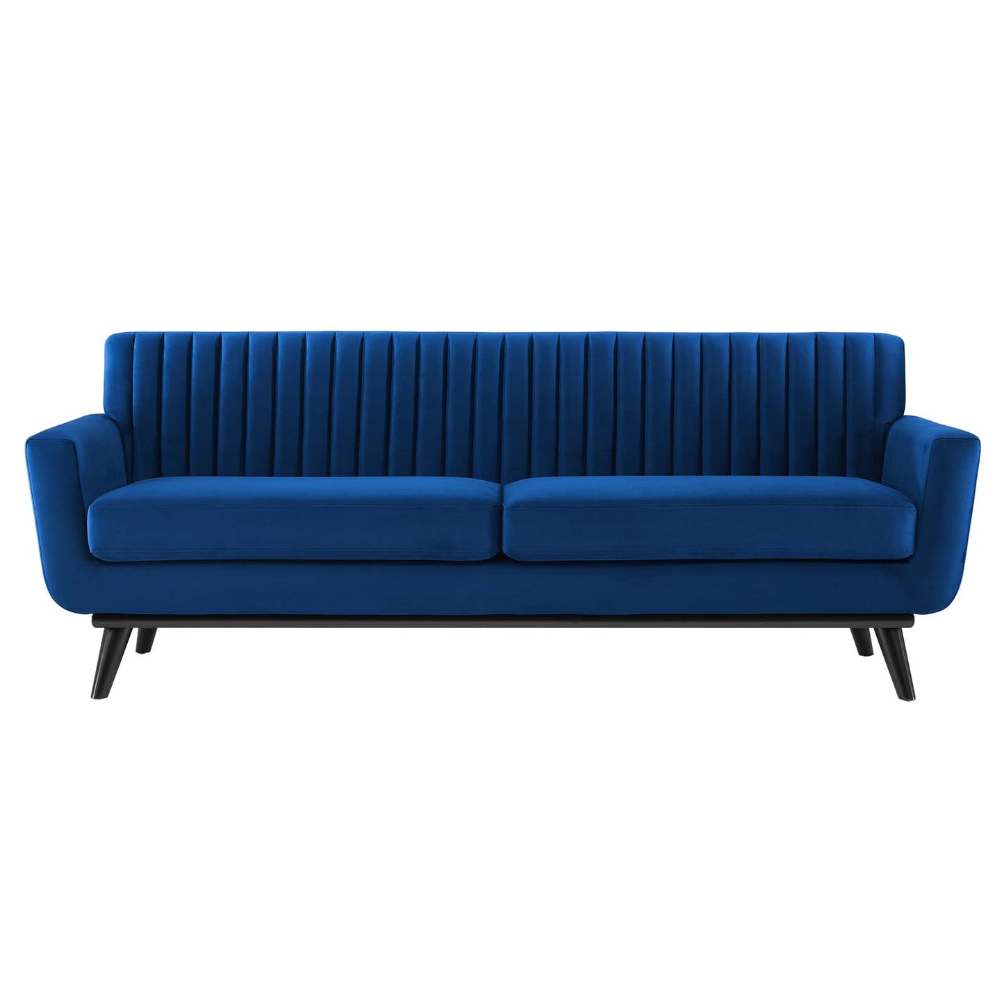 Engage Channel Tufted Performance Velvet Sofa, Velvet, Blue Navy, 21175