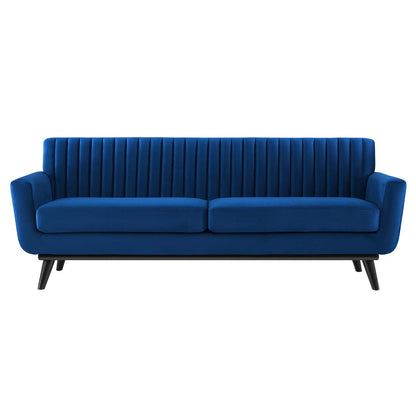 Engage Channel Tufted Performance Velvet Sofa, Velvet, Blue Navy, 21175