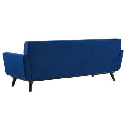 Engage Channel Tufted Performance Velvet Sofa, Velvet, Blue Navy, 21175