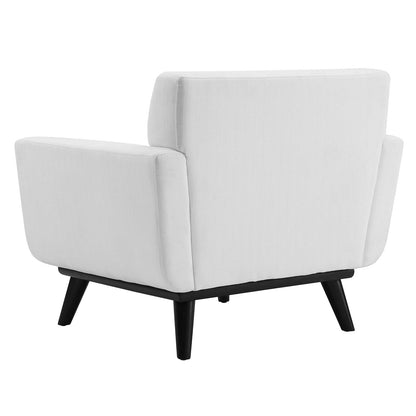 Engage Channel Tufted Fabric Armchair, Fabric, White, 21178