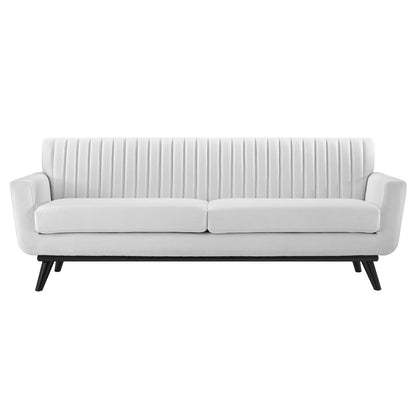 Engage Channel Tufted Fabric Sofa, Fabric, White, 21180