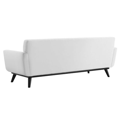 Engage Channel Tufted Fabric Sofa, Fabric, White, 21180