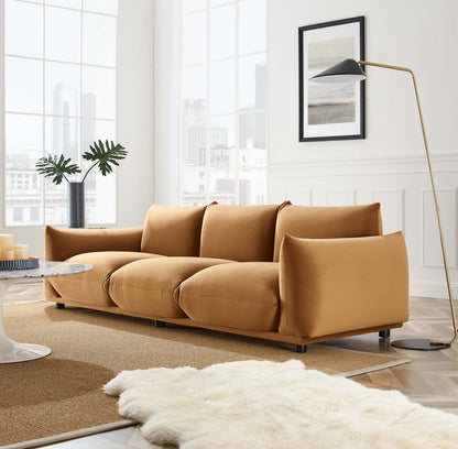 Copious Performance Velvet Sofa, Velvet, Brown, 21181