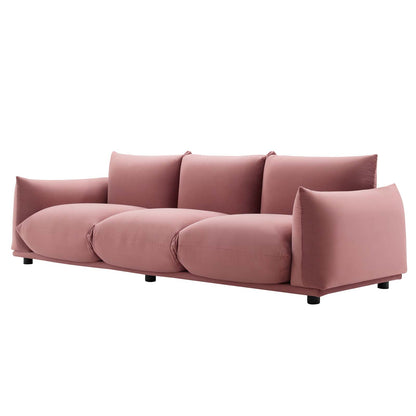 Copious Performance Velvet Sofa, Velvet, Pink, 21182