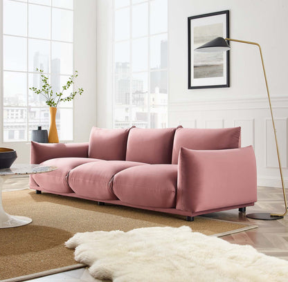 Copious Performance Velvet Sofa, Velvet, Pink, 21182