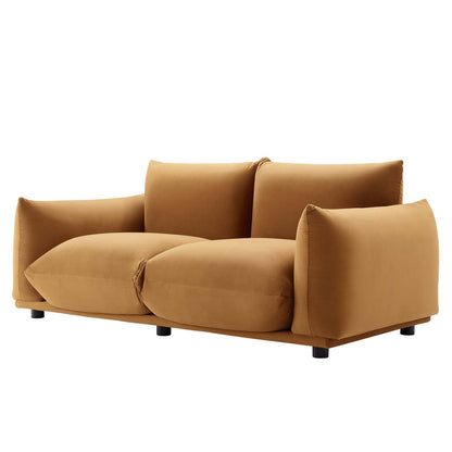 Copious Performance Velvet Loveseat, Velvet, Brown, 21185