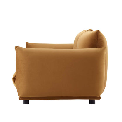 Copious Performance Velvet Loveseat, Velvet, Brown, 21185