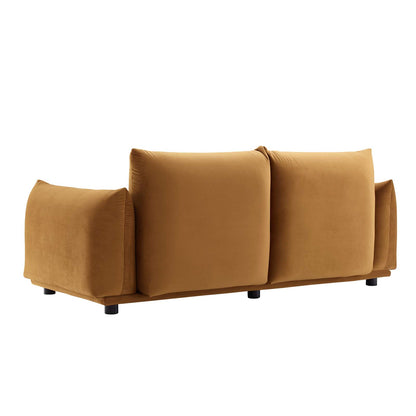 Copious Performance Velvet Loveseat, Velvet, Brown, 21185