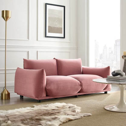 Copious Performance Velvet Loveseat, Velvet, Pink, 21186