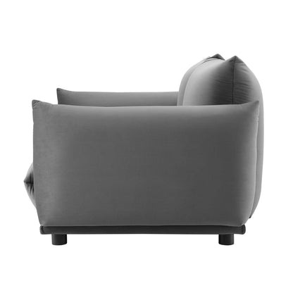 Copious Performance Velvet Loveseat, Velvet, Grey Gray, 21187