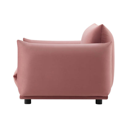 Copious Performance Velvet Armchair, Velvet, Pink, 21190