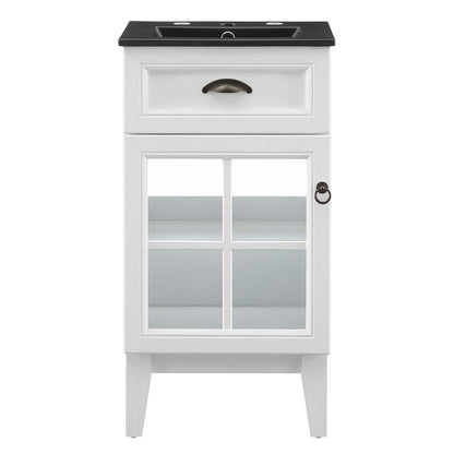 Isle 18" Bathroom Vanity Cabinet, Wood, White Black, 23130