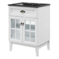 Isle 24" Bathroom Vanity Cabinet, Wood, White Black, 23131