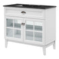 Isle 36" Bathroom Vanity Cabinet, Wood, White Black, 23136