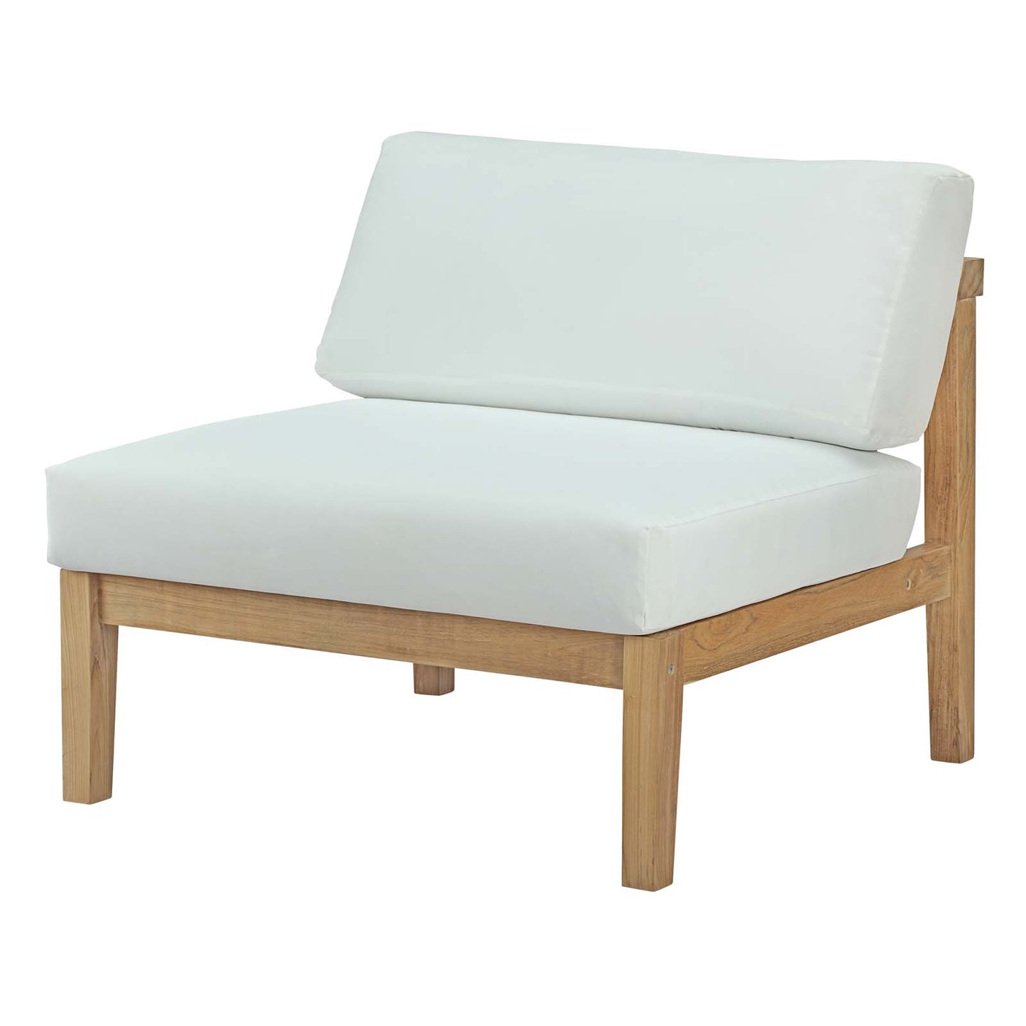 Bayport 6 Piece Outdoor Patio Teak Set, Wood, Brown Natural White, 21197