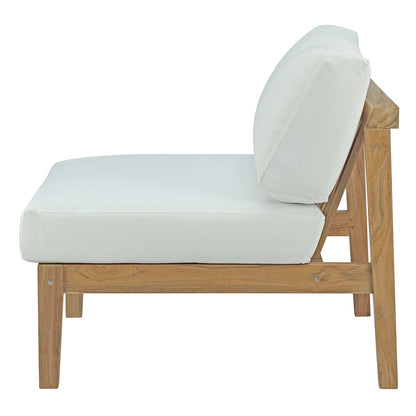 Bayport 6 Piece Outdoor Patio Teak Set, Wood, Brown Natural White, 21197