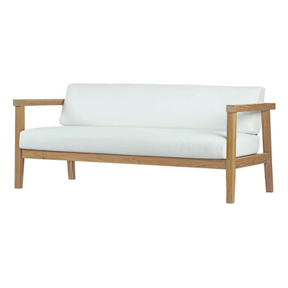 Bayport 6 Piece Outdoor Patio Teak Set, Wood, Brown Natural White, 21197