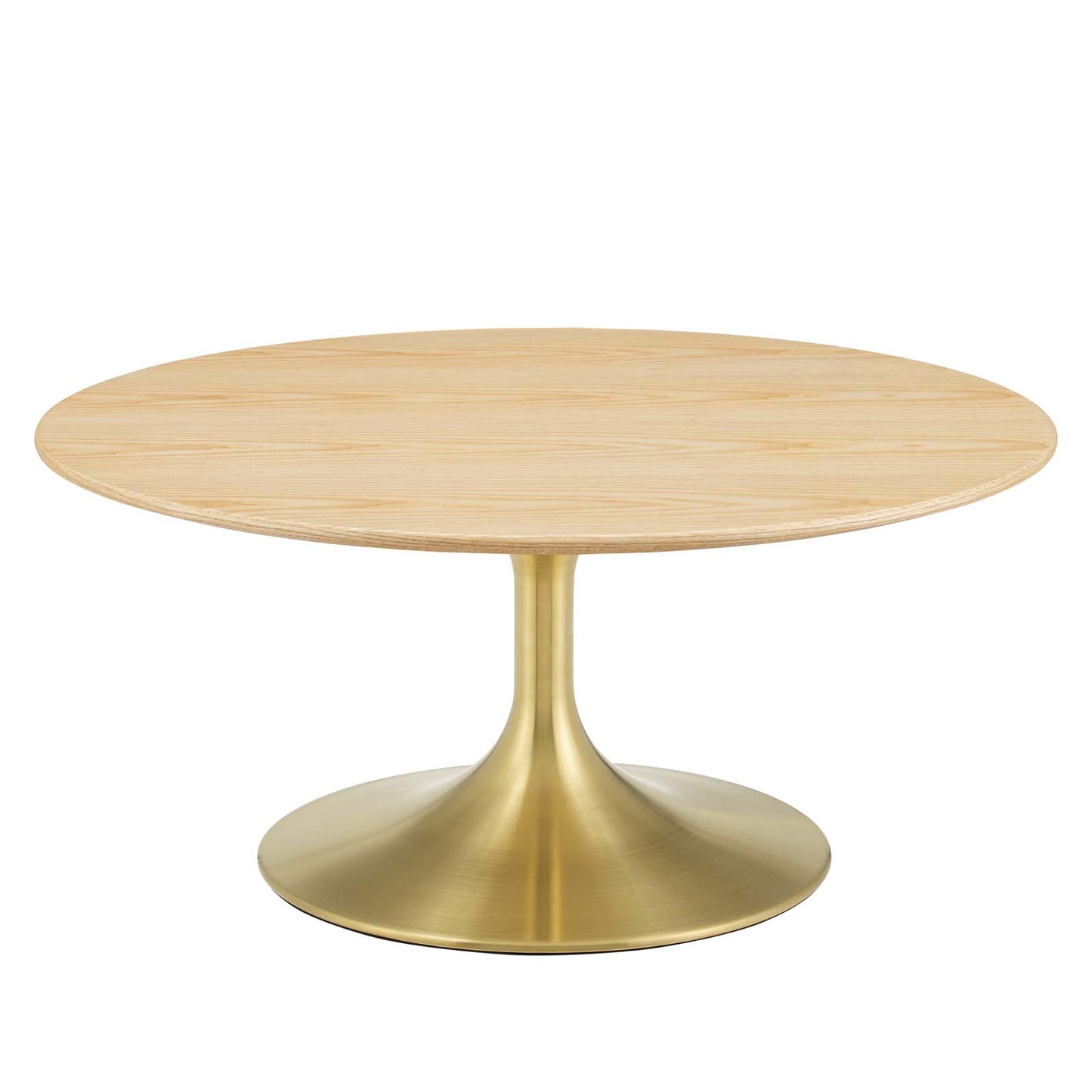 Lippa 36" Wood Coffee Table, Wood, Metal Steel, Gold Brown Natural, 21199