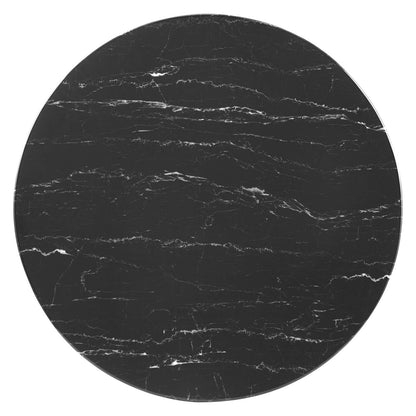 Lippa 36" Artificial Marble Coffee Table, Artificial Marble, Metal Steel, Gold Black, 21202