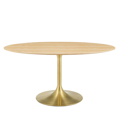 Lippa 60" Oval Wood Dining Table, Wood, Gold Brown Natural, 21206