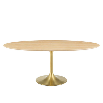 Lippa 78" Oval Wood Dining Table, Wood, Gold Brown Natural, 21208