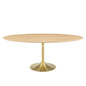 Lippa 78" Oval Wood Dining Table, Wood, Gold Brown Natural, 21208