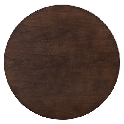 Lippa 28" Wood Bar Table, Wood, Metal Steel, Gold Dark Brown Brown Walnut, 21210