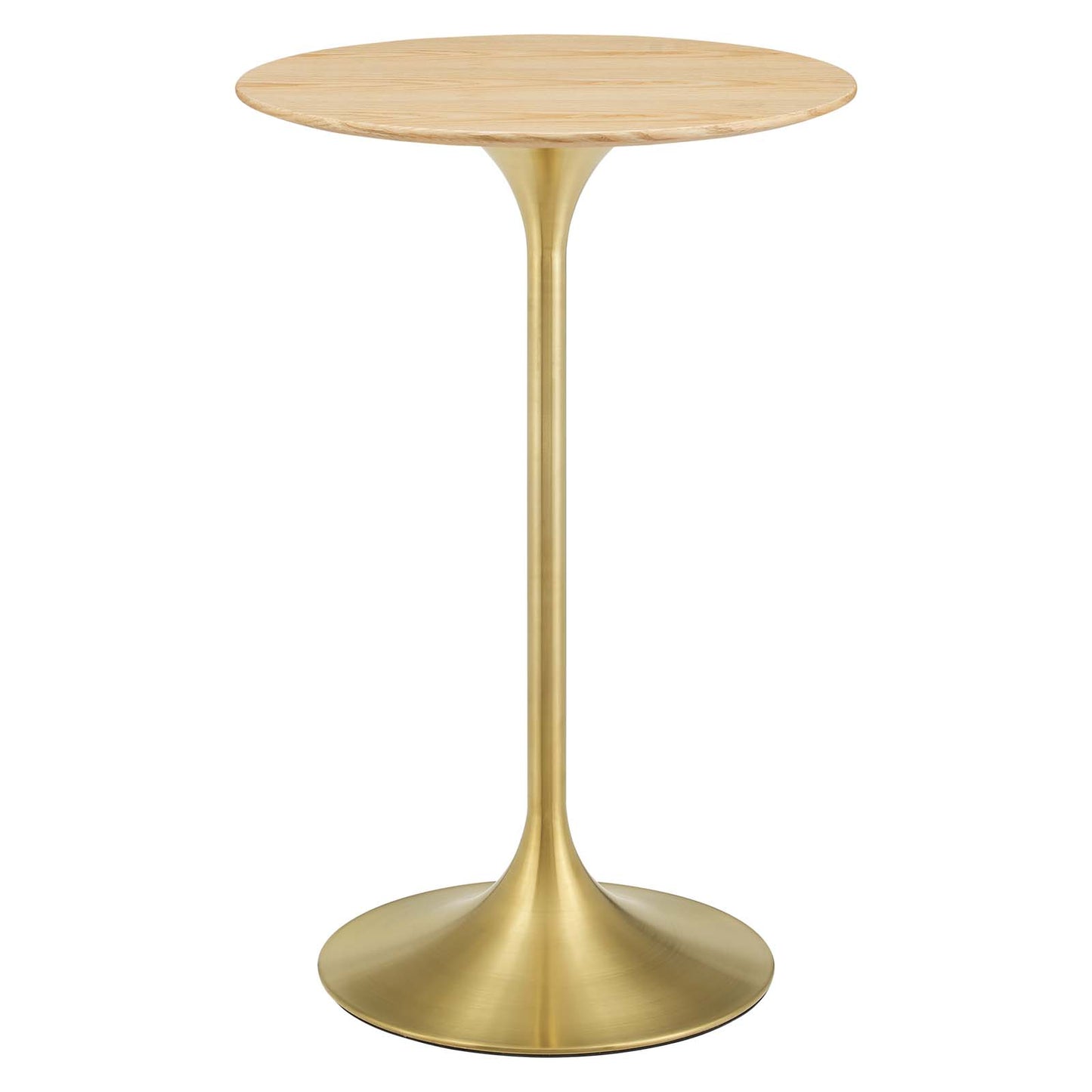Lippa 28" Wood Bar Table, Wood, Metal Steel, Gold Brown Natural, 21211