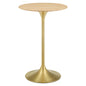 Lippa 28" Wood Bar Table, Wood, Metal Steel, Gold Brown Natural, 21211