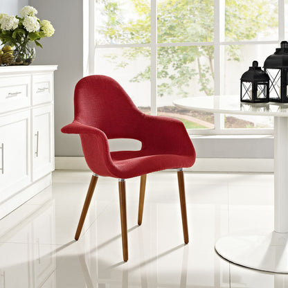 Taupe Dining Armchair in Red