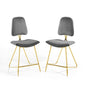 Ponder Counter Stool Performance Velvet Set of 2, Velvet, Metal Steel, Grey Gray, 21230