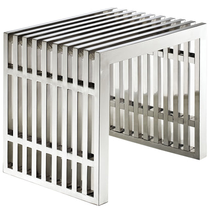 Gridiron Small Bench in Silver