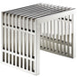Gridiron Small Bench in Silver