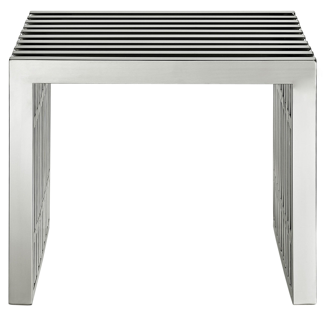 Gridiron Small Bench in Silver