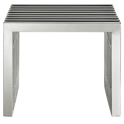 Gridiron Small Bench in Silver