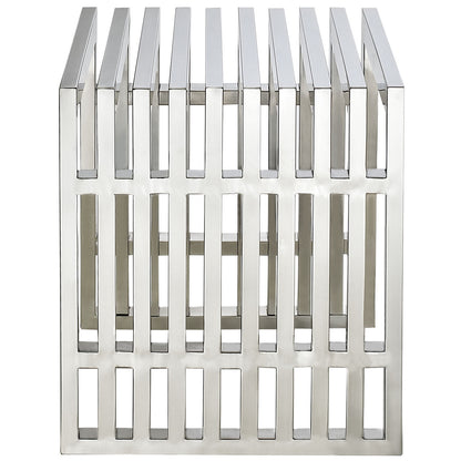 Gridiron Small Bench in Silver