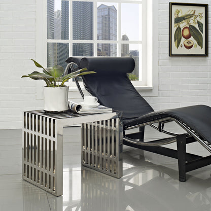 Gridiron Small Bench in Silver