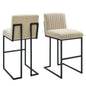 Indulge Channel Tufted Fabric Bar Stools, Fabric, Metal Steel, Beige, 21244