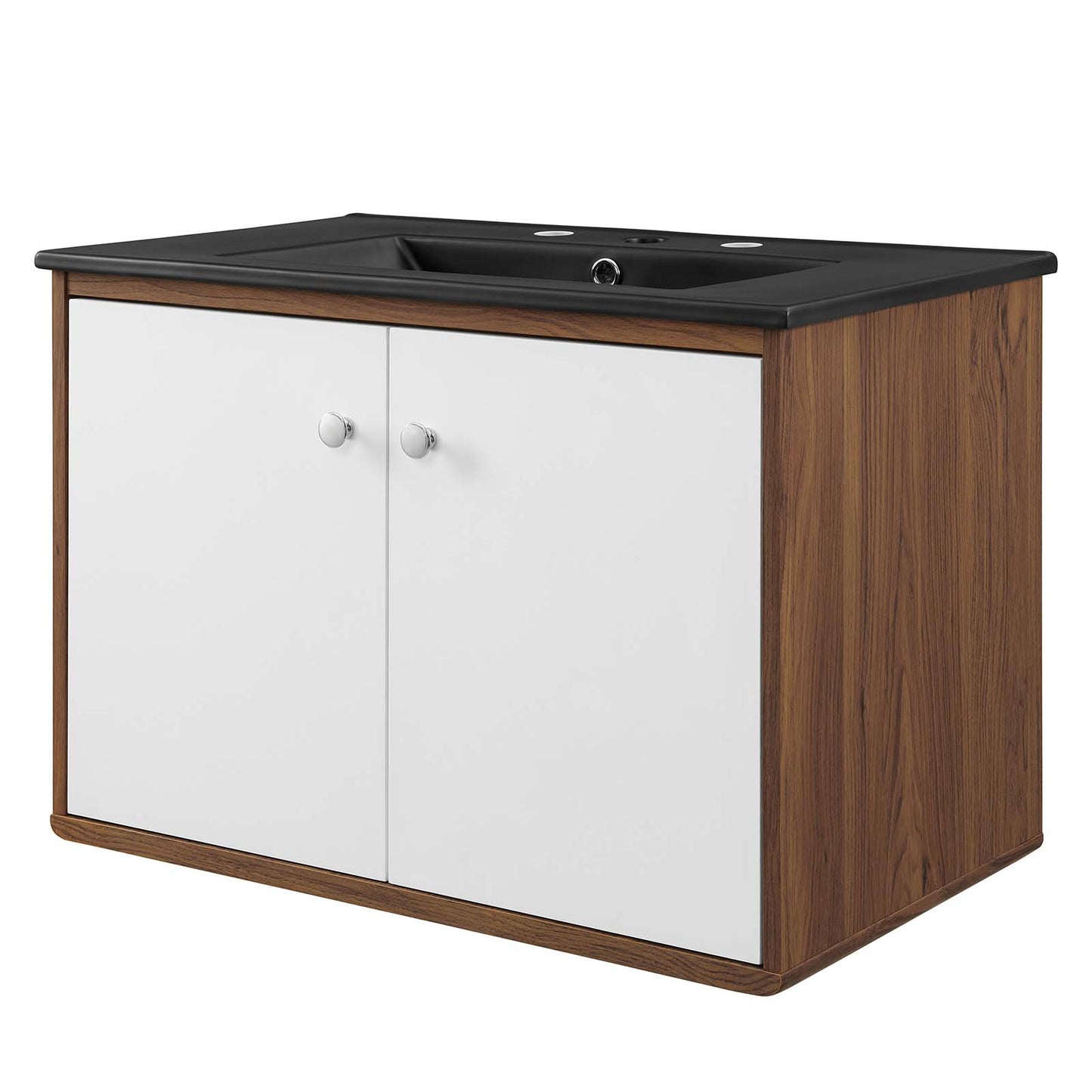 Transmit 30" Wall-Mount Bathroom Vanity, Wood, Brown Walnut Black, 21247