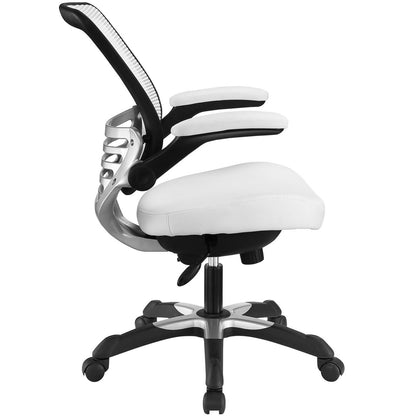Edge Vinyl Office Chair, White Fabric