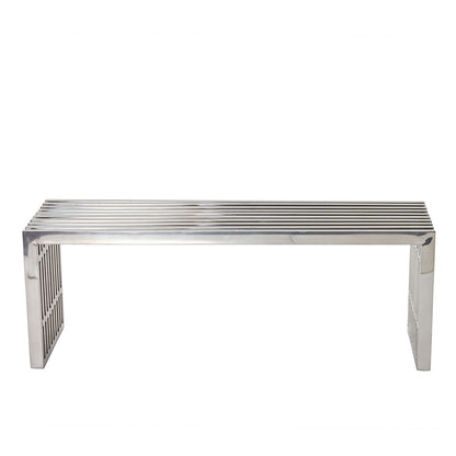 Gridiron Medium Bench in Silver